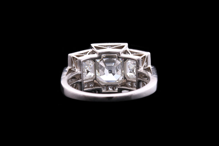 Platinum Diamond Three Stone Dress Ring