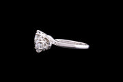 Art Deco Platinum Diamond Two Stone Twist Ring with Diamond Shoulders