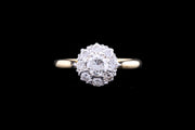 18ct Yellow Gold Diamond Round Cluster Ring