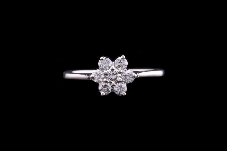 Platinum Diamond Flower Cluster Ring