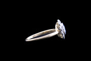 18ct Yellow Gold and White Gold Diamond and Sapphire Oval Cluster Ring