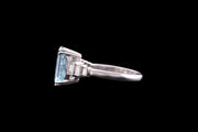 Platinum Diamond and Aquamarine Dress Ring