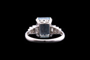 Platinum Diamond and Aquamarine Dress Ring