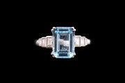 Platinum Diamond and Aquamarine Dress Ring