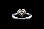 Platinum Diamond Heart Single Stone Ring