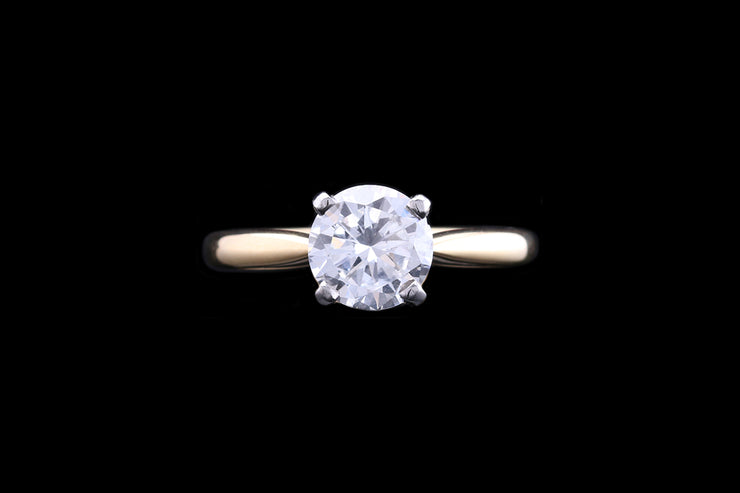 18ct Yellow Gold and Platinum Diamond Single Stone Ring