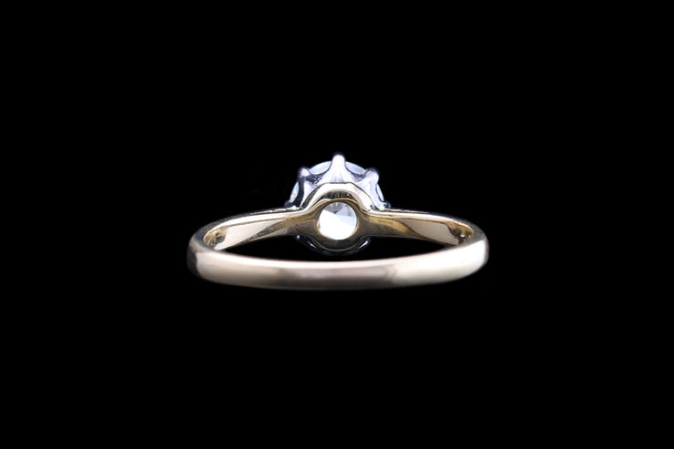 18ct Yellow Gold and White Gold Diamond Single Stone Ring