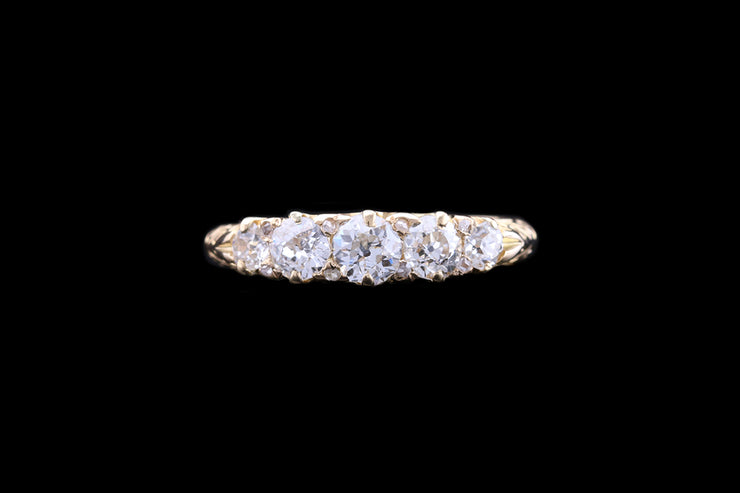 Victorian 18ct Yellow Gold Diamond Five Stone Ring