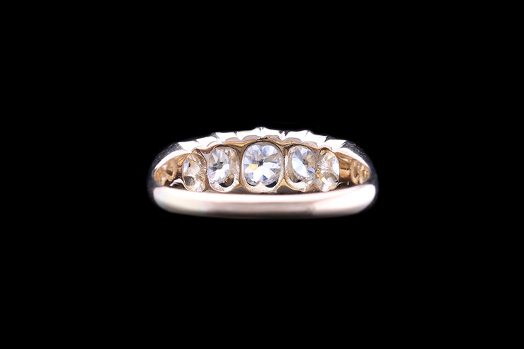 Victorian 18ct Yellow Gold Diamond Five Stone Ring