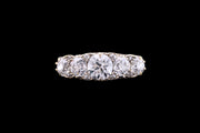 Victorian 18ct Yellow Gold Diamond Graduated Five Stone Ring