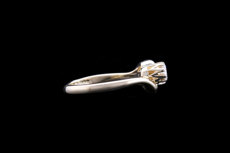 18ct Yellow Gold Diamond Two Stone Twist Ring