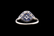 Art Deco 18ct Yellow Gold and Platinum Diamond and Sapphire Dress Ring