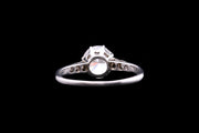 Edwardian Platinum Diamond Single Stone Ring with Diamond Shoulders