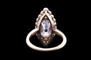 Edwardian 18ct Yellow Gold and White Gold Diamond Marquise Cluster Ring