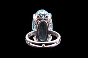 18ct White Gold Aquamarine Oval Dress Ring