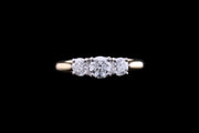 18ct Yellow Gold and White Gold Diamond Three Stone Ring