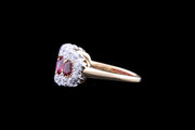 Edwardian 18ct Yellow Gold Diamond and Ruby Five Stone Cluster Ring