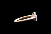 Edwardian 18ct Yellow Gold Diamond and Pink Spinel Flower Cluster Ring