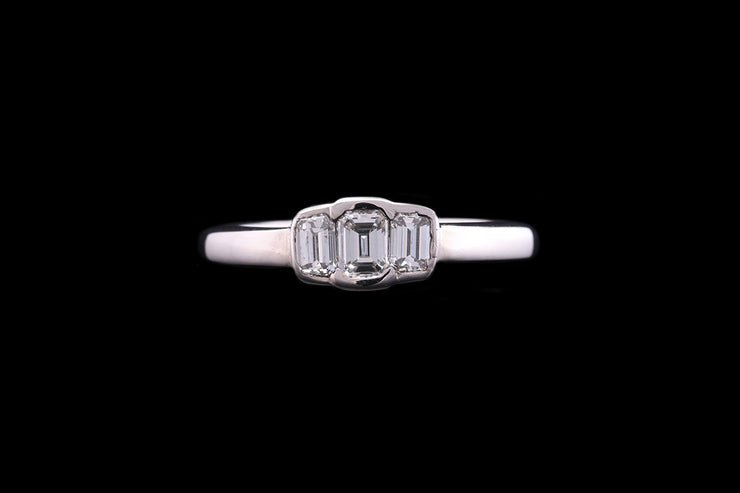 18ct White Gold Diamond Three Stone Ring