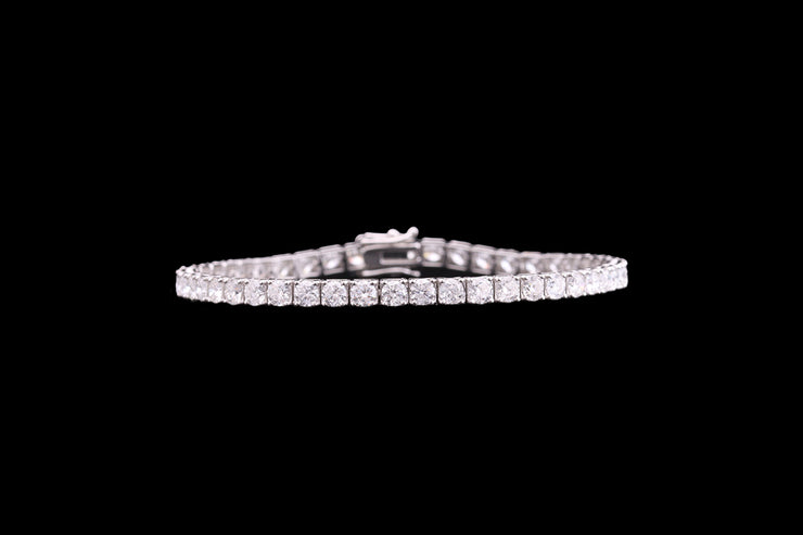 18ct White Gold Diamond Line Bracelet