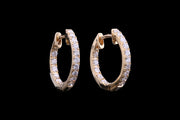 18ct Yellow Gold Diamond Hoop Earrings