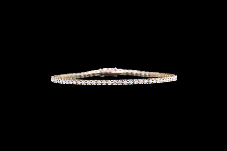 18ct Yellow Gold Diamond Line Bracelet