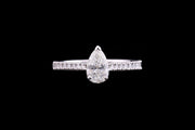 Platinum Diamond Single Stone Ring with Diamond Shoulders