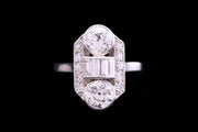 French Art Deco Platinum Diamond Dress Ring