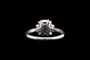 Platinum Diamond and Sapphire Dress Ring