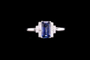 Platinum Diamond and Sapphire Dress Ring