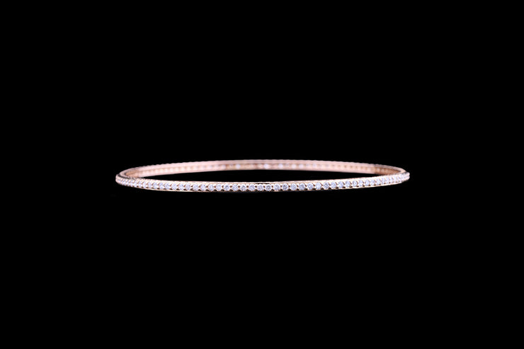 18ct Rose Gold Diamond Bangle