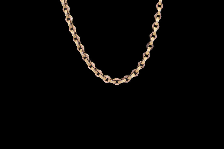 Victorian 9ct Yellow Gold and Rose Gold Engraved Fancy Link Chain