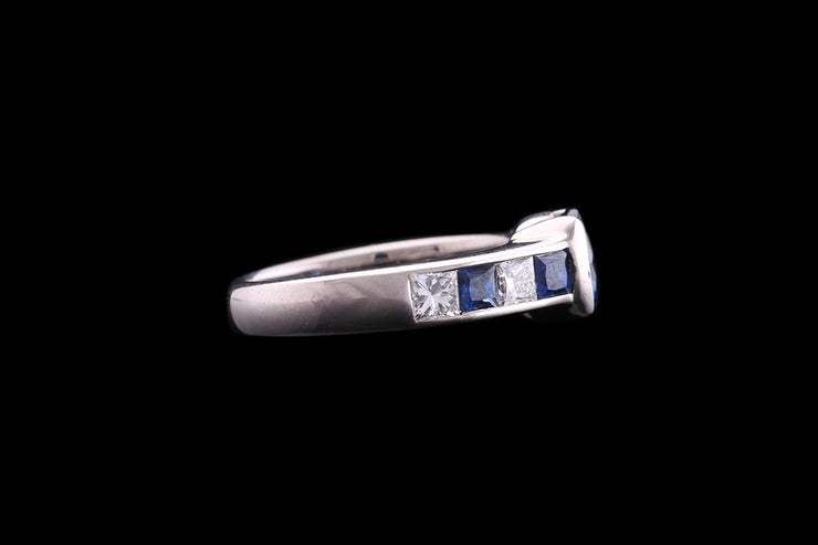 18ct White Gold Diamond and Sapphire Dress Ring