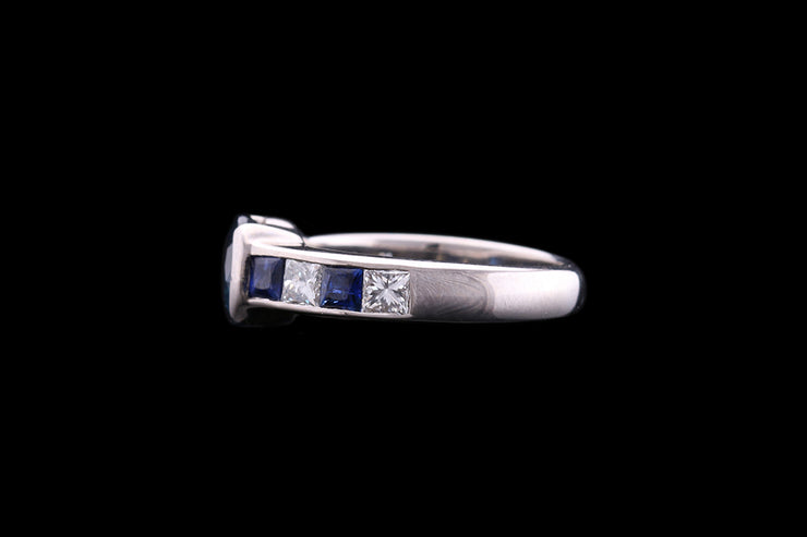 18ct White Gold Diamond and Sapphire Dress Ring