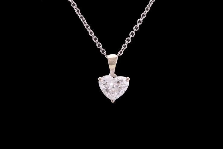 18ct White Gold Diamond Solitaire Pendant