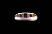 Victorian 18ct Yellow Gold Diamond and Ruby Seven Stone Ring