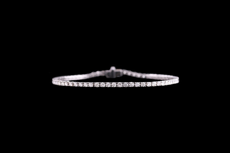 18ct White Gold Diamond Line Bracelet