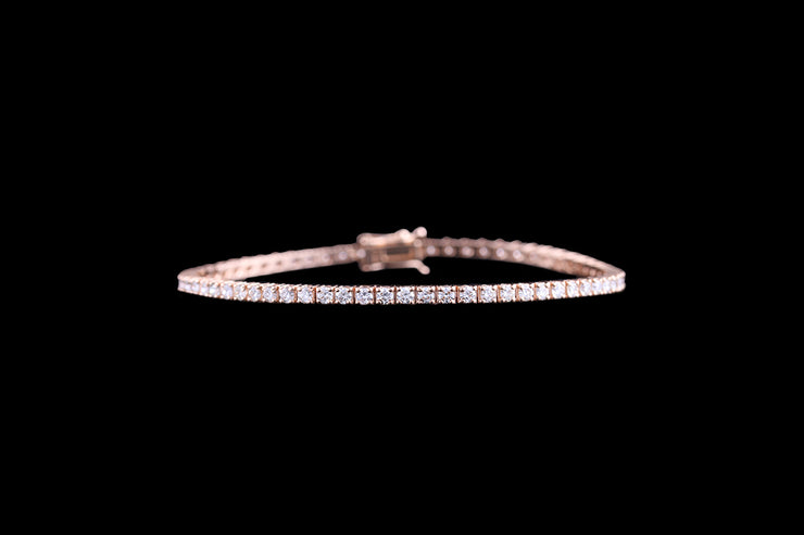 18ct Rose Gold Diamond Line Bracelet