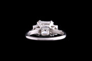 Platinum Diamond Single Stone Ring with Diamond Shoulders