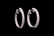 18ct White Gold Diamond Hoop Earrings