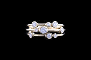 18ct Yellow Gold Diamond Triple Row Dress Ring