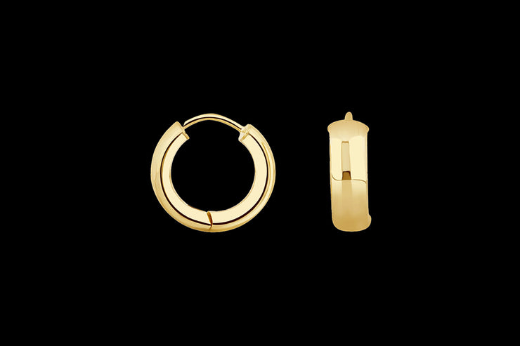 9ct Yellow Gold Rounded Polished Hoop Earrings