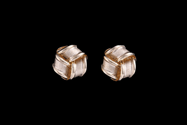 9ct Yellow Gold Satin Knot Stud Earrings