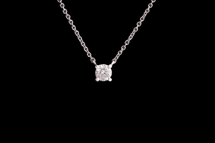 18ct White Gold Diamond Solitaire Pendant