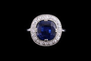 Platinum Diamond and Sapphire Dress Ring