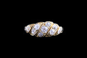 Victorian 18ct Yellow Gold Diamond Nine Stone Ring