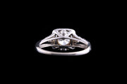 14ct White Gold Diamond Cluster Ring with Diamond Shoulders