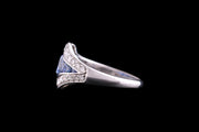 18ct White Gold Diamond and Sapphire Dress Ring