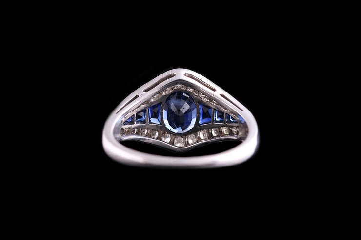 18ct White Gold Diamond and Sapphire Dress Ring