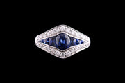 18ct White Gold Diamond and Sapphire Dress Ring